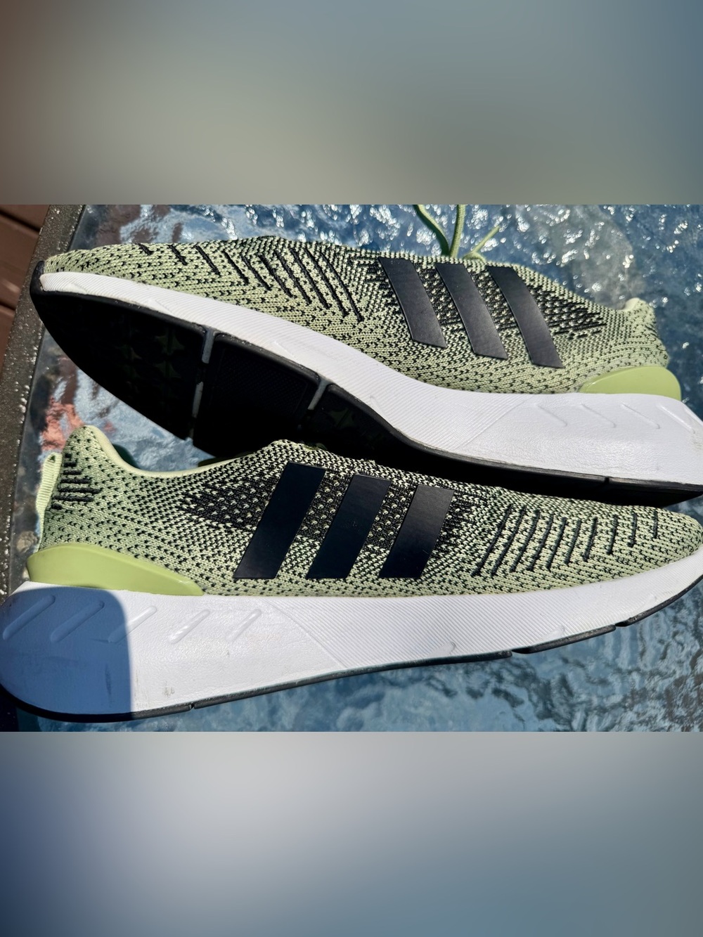 adidas Men's Knit Running Shoes - Olive Green/Black